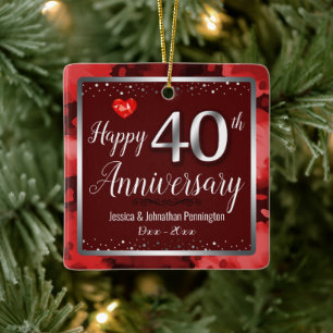 Happy 40th Wedding Jubileum Foto Keramisch Ornament