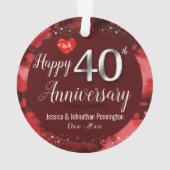 Happy 40th Wedding Jubileum Ornament (achterkant)