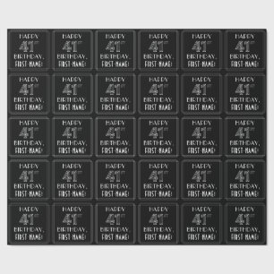 HAPPY 41ST BIRTHDAY; Art Deco Style met aangepaste Cadeaupapier