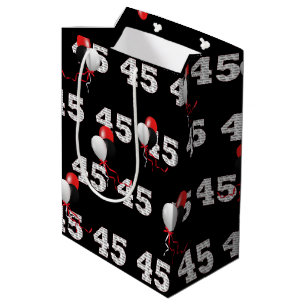 Happy 45th Birthday Balloons Medium Gift Bag Cadeauzakje