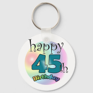 Happy 45th Birthday (blauw) Sleutelhanger