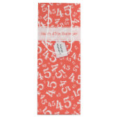 Happy 45th Birthday Number Pattern Coral/White Wijn Cadeautas (Voorkant)