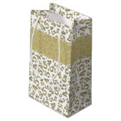 Happy 45th Birthday Number Pattern Gold/White Klein Cadeauzakje (Achterkant Gekanteld)