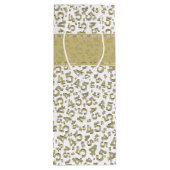 Happy 45th Birthday Number Pattern Gold/White Wijn Cadeautas (Achterkant)