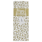 Happy 45th Birthday Number Pattern Gold/White Wijn Cadeautas (Voorkant)