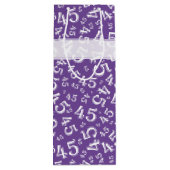 Happy 45th Birthday Number Pattern Paars/White Wijn Cadeautas (Achterkant)