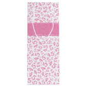 Happy 45th Birthday Number Pattern Pink/White Wijn Cadeautas (Achterkant)