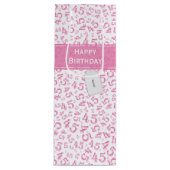 Happy 45th Birthday Number Pattern Pink/White Wijn Cadeautas (Voorkant)