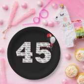 Happy 45th Birthday op zwart papier Bord (Feest)