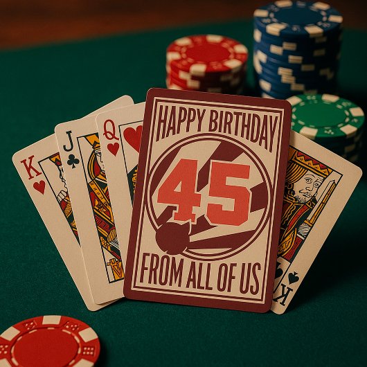 Happy 45th Birthday Pokerkaarten