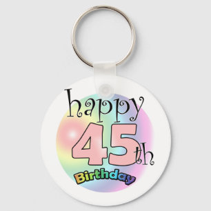 Happy 45th Birthday (roze) Sleutelhanger
