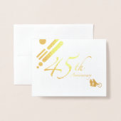 Happy 45th Jubileum Mod Birds Folie Kaarten (Voorkant met envelop)