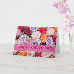 Happy 45th Jubileum rozen Kaart