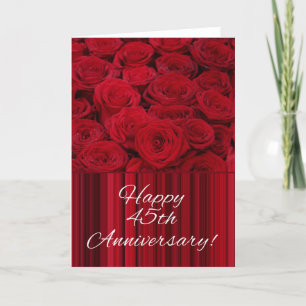 Happy 45th Jubileum rozen Kaart