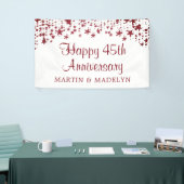 Happy 45th Jubileum Ruby Glitter Stars Banner (Beurs)