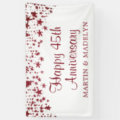 Happy 45th Jubileum Ruby Glitter Stars Banner (Verticaal)