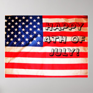 HAPPY 4 JUILLET DAY FLAG poster