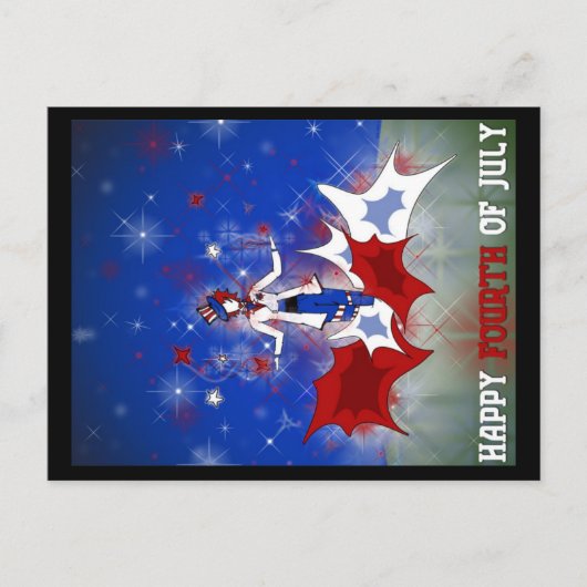 Happy 4 juillet - Oncle Sam - Carte postale (Devant)
