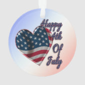 Happy 4 juillet USA Flag Heart (dos)