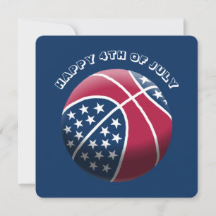 Happy 4 juli basketbal feestdagenkaart