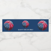Happy 4 juli basketbal waterfles etiket (Enkel label)