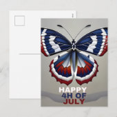 Happy 4 juli, Butterfly, VS, Holiday, Feestdagenkaart (Voorkant / Achterkant)