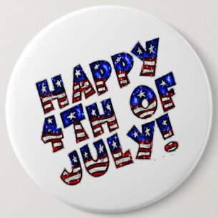 Happy 4 juli/Colossal, 6-inch Button bij de ronde