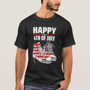 Happy 4 juli Merica laat de Amerikaanse vlag zien T-shirt
