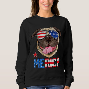 Happy 4 Juli Merica Pug Verenigde Staten Amerikaan Trui