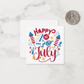 Happy 4 juli Pop door Notitiekaartje (Voorkant / Achterkant in situ)