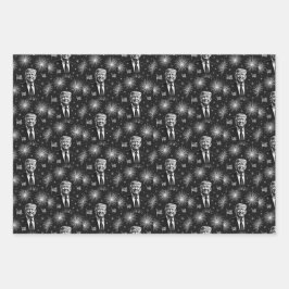 Happy 4 juli President Trump Vuurwerk Onafhankelij Inpakpapier Vel