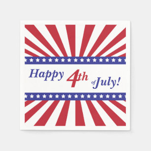 Happy 4 juli Red White en Blue Servetten