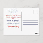 Happy 4 juli Schattigee Puppy Amerikaanse Vlag Briefkaart (Achterkant)