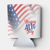Happy 4 van de Amerikaanse vlag van juli Blikjeskoeler (Achterkant)