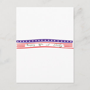Happy 4 van de Amerikaanse vlag van juli Briefkaart
