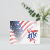 Happy 4 van de Amerikaanse vlag van juli Briefkaart (Staand voorkant)