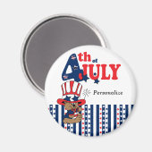 Happy 4 van het Beer van juli Magneet (Voorkant / Achterkant)