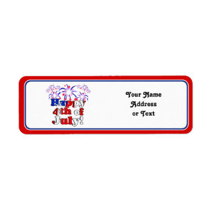 Happy 4 van juli met Fireworks Etiket