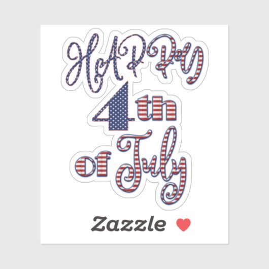 Happy 4-van-juli patriottische sterren en striptek sticker (Vel)