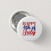 Happy 4e juli ronde button 3,2 cm (Voorkant /achterkant)