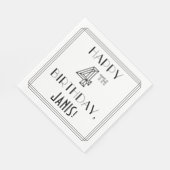 HAPPY 4TH BIRTHDAY; Art Deco Style; aangepaste naa Servet (Hoek)