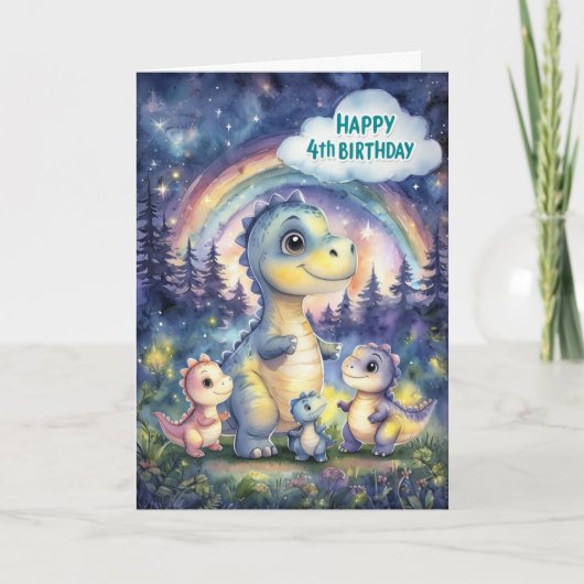 Happy 4th Birthday-kaart Kaart (Voorkant)