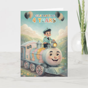 Happy 4th Birthday-kaart Kaart