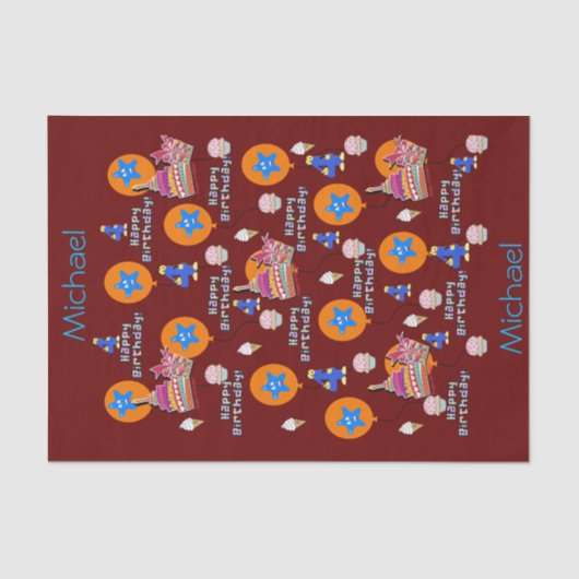 Happy 4th Birthday Tissue Paper #4 Tissuepapier (Voorkant)