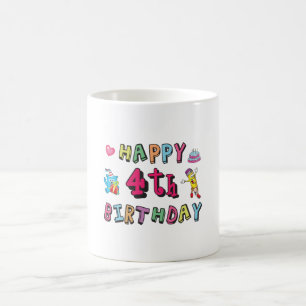 Happy 4th Birthday - wensen van vier jaar voor de Koffiemok