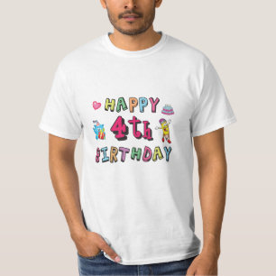 Happy 4th Birthday - wensen van vier jaar voor de  T-shirt