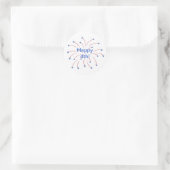 Happy 4th Fireworks Stars Stickers (Sac)