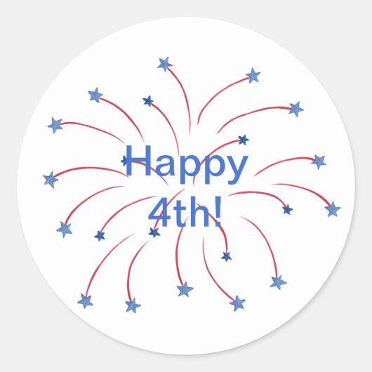 Happy 4th Fireworks Stars Stickers (Devant)