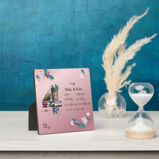 Happy 4th Jubileum, aangepaste fotocollage, graaf Fotoplaat (Insitu)