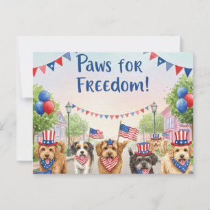 Happy 4th juli poten voor vrijheid Briefkaart
